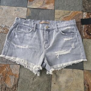 NWT Joe’s Jeans Gabrielle Gray Distressed Ripped Holes Denim Cut Off Shorts 30